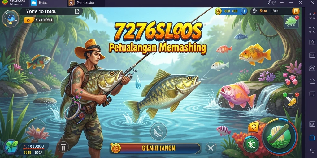 Screenshot dari gameplay Fishing di 7276SLOTS menunjukkan aksi memancing seru.
