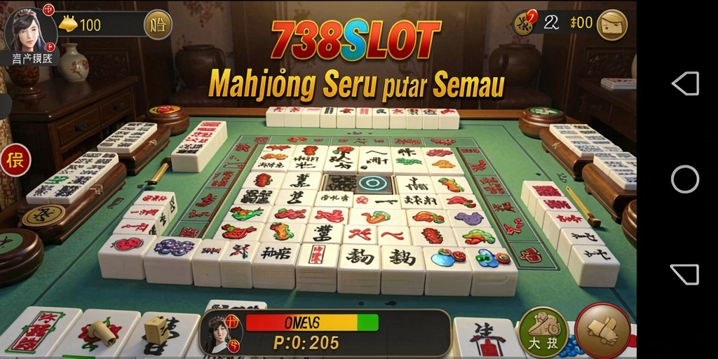 Screenshot gameplay 738SLOT yang menunjukkan suasana permainan Mahjong.