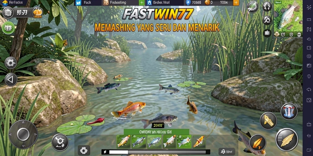 Tampilan gameplay menarik di FASTWIN77 saat menangkap ikan.