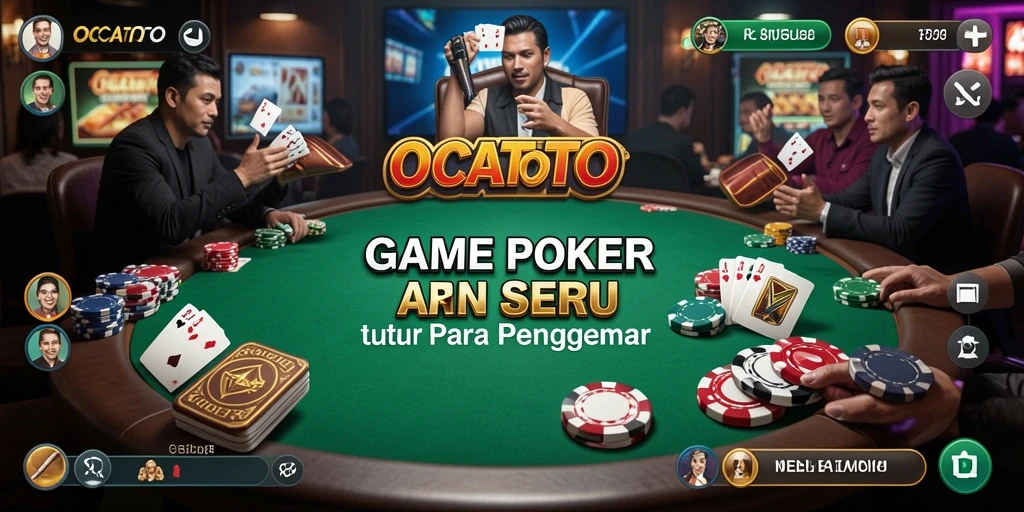 Screenshot gameplay OCATOTO menunjukkan aksi poker yang seru dan mendebarkan.