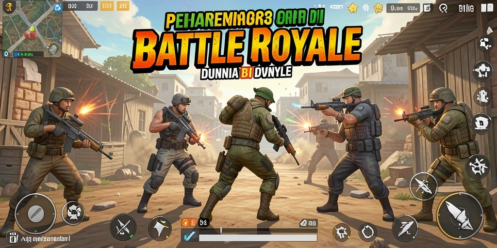 Gameplay mendebarkan di dalam POHONEMAS33 Battle Royale.