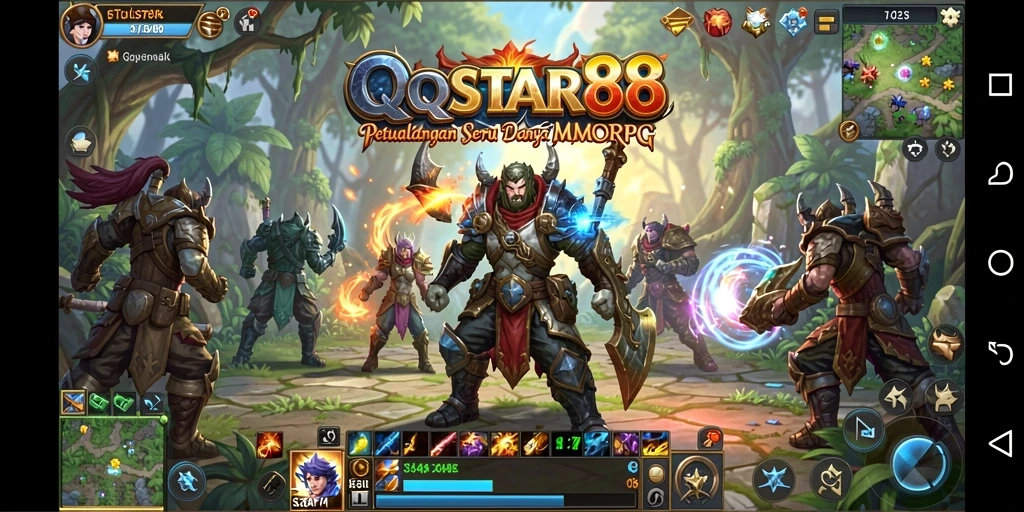 Tampilan gameplay menarik dari QQSTAR88 dengan aksi petualangan MMORPG.