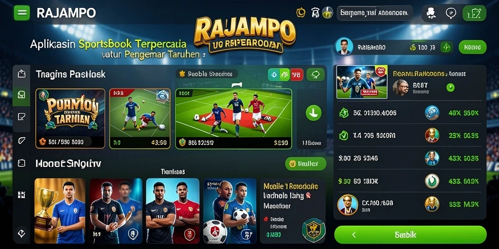 Tampilan gameplay seru dalam aplikasi Sportsbook RAJAMPO.