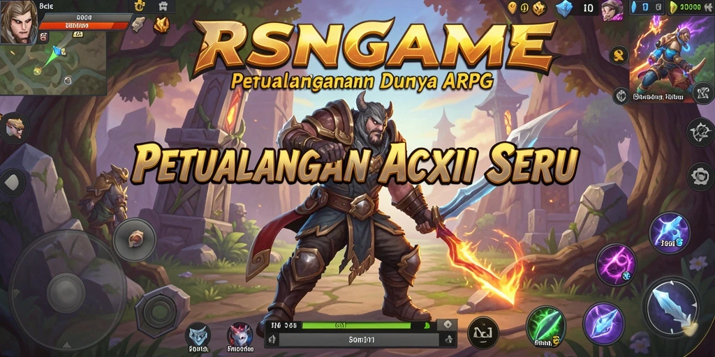 Tangkapan layar gameplay RSNGAME menampilkan karakter dalam pertarungan epik.