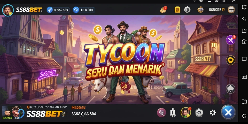 Tampilan screenshot utama SS88BET menunjukkan gameplay Tycoon yang seru dan strategis.