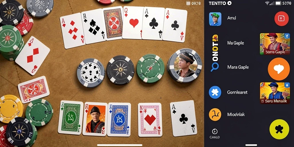 Tampilan gameplay Gaple seru di TENTOTO.