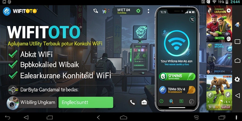 Tampilan utama WIFITOTO dengan fitur analisis koneksi WiFi.